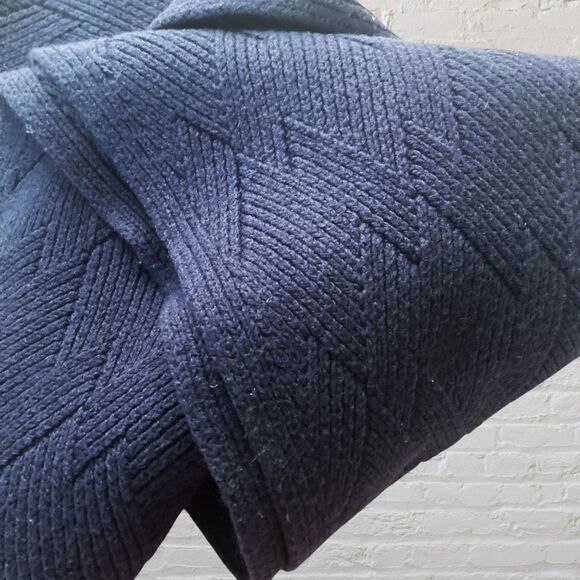 Ted Baker Wool Blend Knitted Scarf Men's Rectangle Classic Dark Grey Purple Hue - Picture 6 of 12